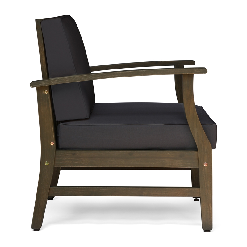 Pemberly Row Modern Dark Grey Club Chair for Living Room and Office