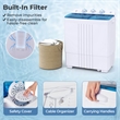 Pemberly Row Compact Mini Portable Twin Tub Washing Machine 20 Lbs in Blue