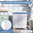 Pemberly Row Compact Mini Portable Twin Tub Washing Machine 20 Lbs in Blue