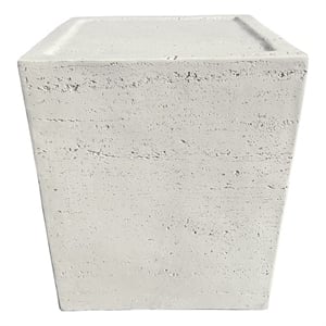 Pemberly Row Solid Wood 14.2&quot Indoor/Outdoor Accent Table in Ivory