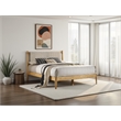 Pemberly Row Wooden Queen Size Platform Bed in Natural and Beige