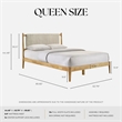 Pemberly Row Wooden Queen Size Platform Bed in Natural and Beige