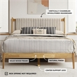 Pemberly Row Wooden Queen Size Platform Bed in Natural and Beige