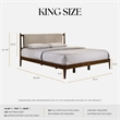 Pemberly Row Wooden King Size Platform Bed in Walnut and Beige