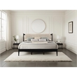 Pemberly Row Wooden King Size Platform Bed in Black and Beige