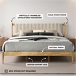 Pemberly Row Wooden King Size Platform Bed in Natural and Beige