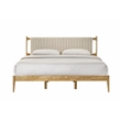 Pemberly Row Wooden King Size Platform Bed in Natural and Beige