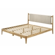 Pemberly Row Wooden King Size Platform Bed in Natural and Beige