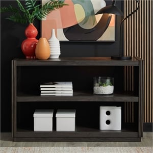 Pemberly Row Upholstered Sofa Console Table with Cushions in Brown
