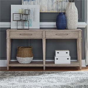 Pemberly Row Upholstered Sofa Console Table with Cushions in White