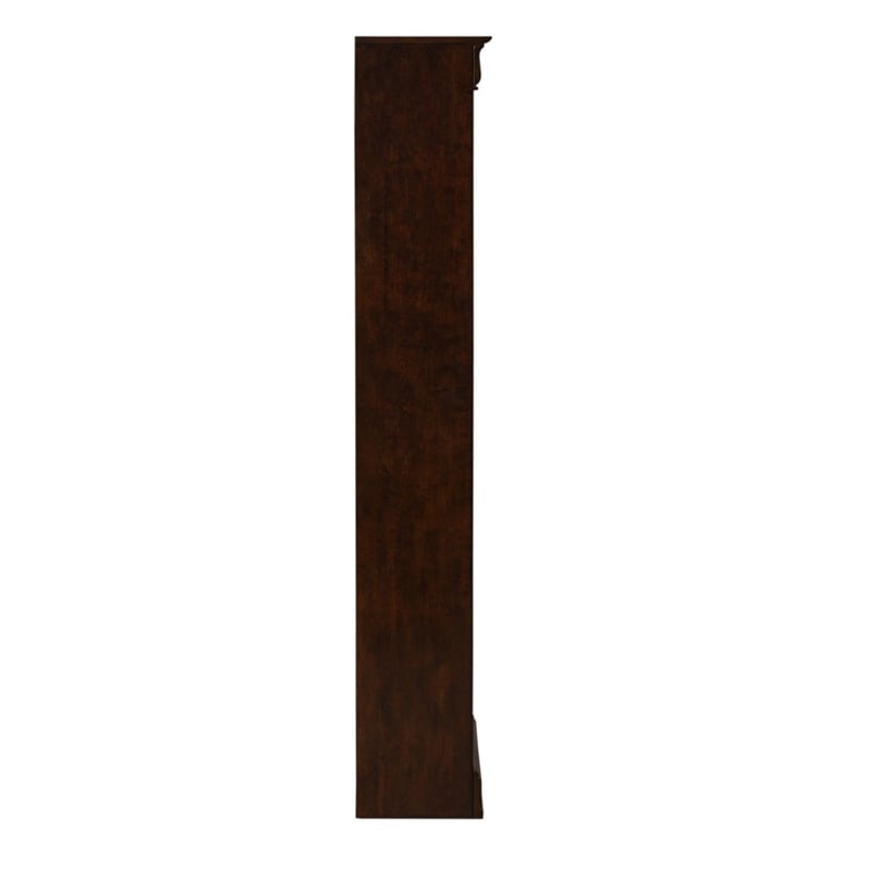 Pemberly Row Premium Stepped Bookcase Wall 4 Piece Set in Brown