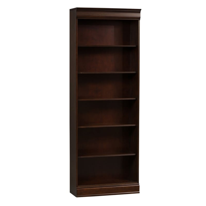 Pemberly Row Premium Stepped Bookcase Wall 4 Piece Set in Brown