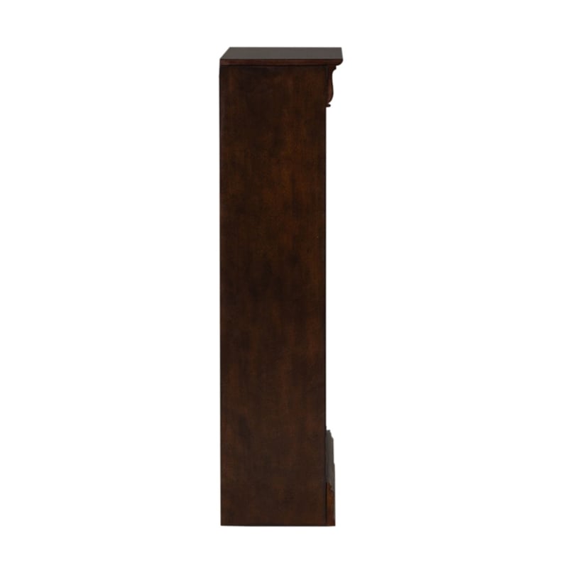 Pemberly Row Premium Stepped Bookcase Wall 4 Piece Set in Brown