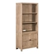 Pemberly Row Solid Wood Bunching Bookcase with Storage in Brown