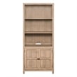 Pemberly Row Solid Wood Bunching Bookcase with Storage in Brown