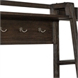 Pemberly Row Solid Wood Wall Bridge with Hooks with Storage in Brown