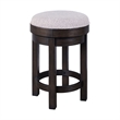 Pemberly Row Premium Upholstered Swivel Console Stool in Brown