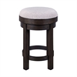 Pemberly Row Premium Upholstered Swivel Console Stool in Brown