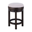 Pemberly Row Premium Upholstered Swivel Console Stool in Brown