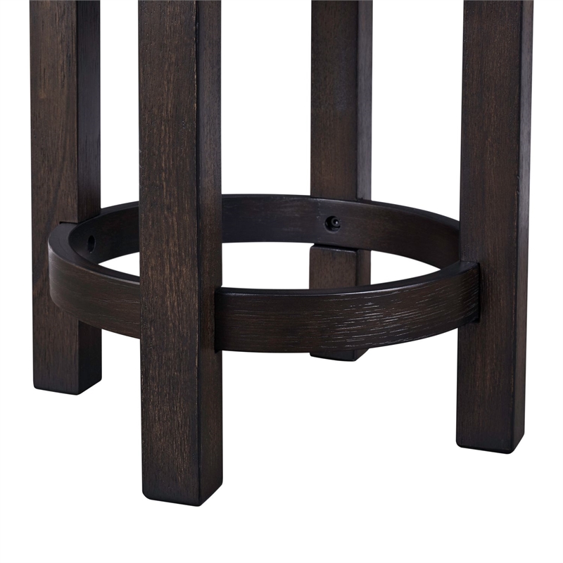 Pemberly Row Premium Upholstered Swivel Console Stool in Brown