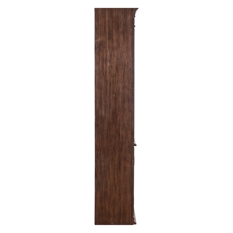 Pemberly Row Solid Wood 2 Piece Bunching Bookcase Set in Brown