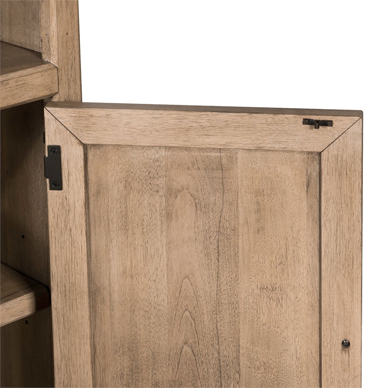 Pemberly Row Solid Wood 2 Piece Bunching Bookcase Set in Brown
