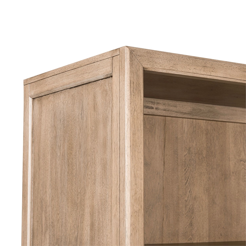 Pemberly Row Solid Wood 2 Piece Bunching Bookcase Set in Brown