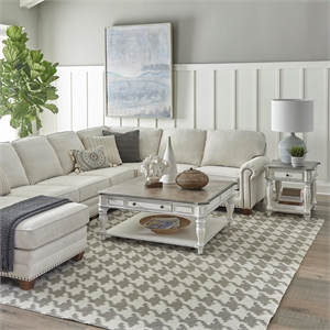 Pemberly Row 3 Piece Set with 1 Cocktail and 2 End Tables in White