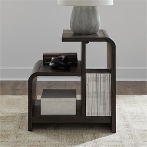 Pemberly Row Solid Wood End Table with Drawer with Shelf in Brown