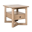 Pemberly Row Solid Wood Rectangular End Table with Shelf in Brown