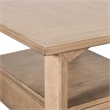 Pemberly Row Solid Wood Rectangular End Table with Shelf in Brown
