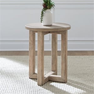Pemberly Row Upholstered Chairside Table with Storage in Brown