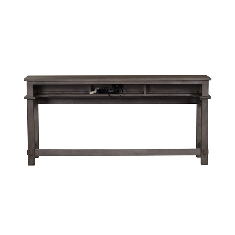 Pemberly Row 4 Piece Set with Console Table and 3 Stools in Gray