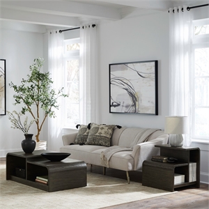 Pemberly Row 3 Piece Set with Cocktail Table and 2 End Tables in Brown