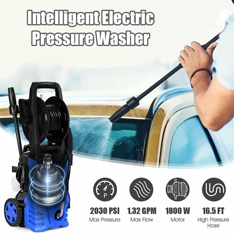 Pemberly Row 2030 PSI Electric Pressure Washer 1.7 GPM 1800W in Blue