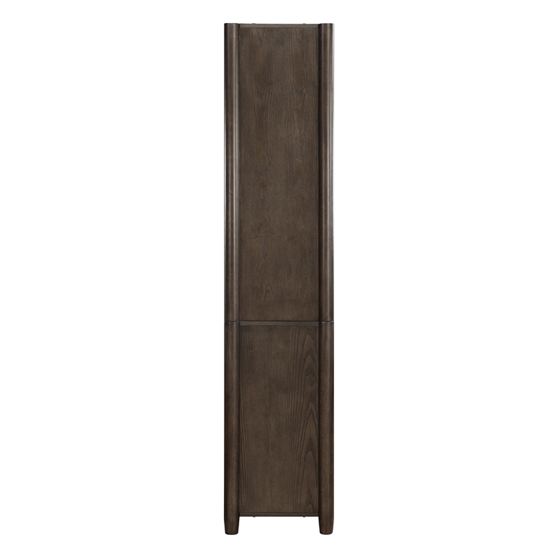 Pemberly Row 5-Shelf Bookcase with Storage in Burnt Ash with Solid Frame