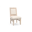 Pemberly Row Floral Carved Upholstered Solid Wood Mango 7 Pc Dining Set in White