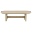 Pemberly Row 2-Piece Coastal Wood Coffee and End Table Set in Beige Oak