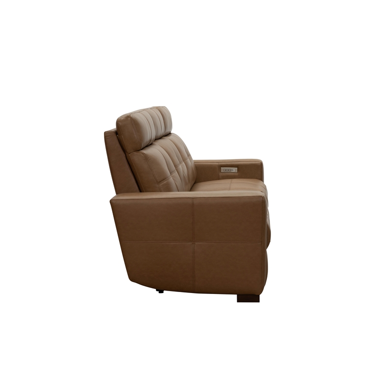 Pemberly Row Sofa with Power Recline Head Rests and Lumbar in Florida Saddle