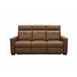 Pemberly Row Sofa with Power Recline Head Rests and Lumbar in Florida Saddle