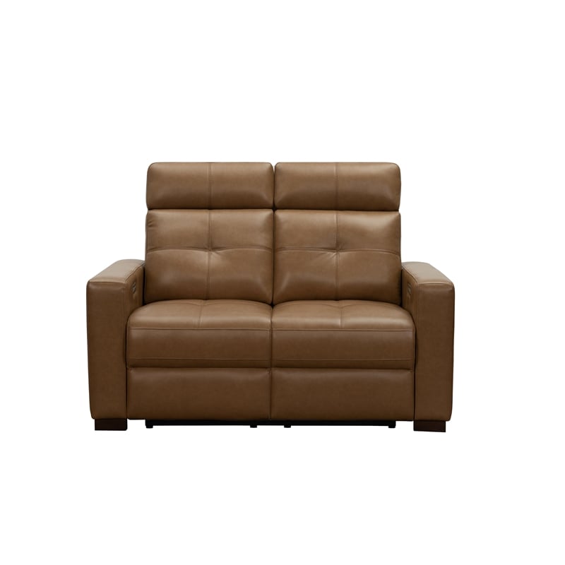 Pemberly Row Loveseat with Power Recline Head Rests and Lumbar in Florida Saddle