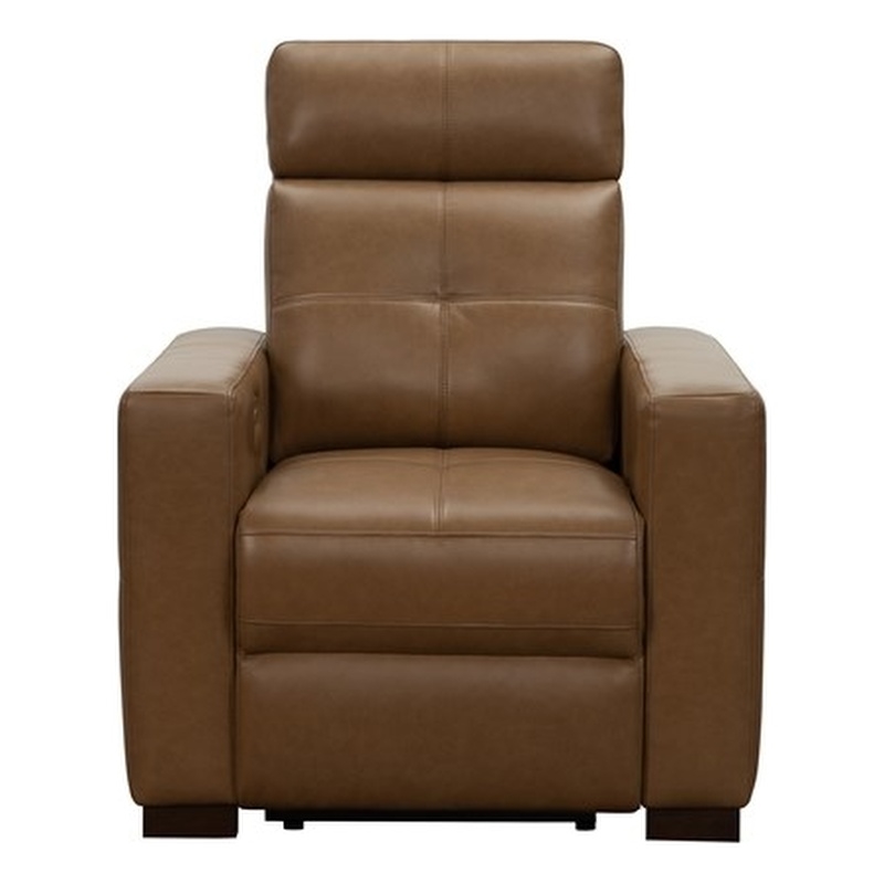 Pemberly Row Power Recliner with Head Rest and Lumbar in Florida Saddle