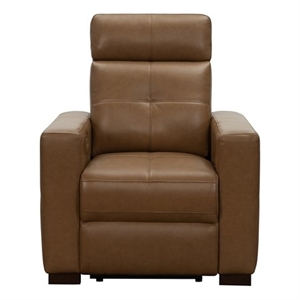 Pemberly Row Power Recliner with Head Rest and Lumbar in Florida Saddle