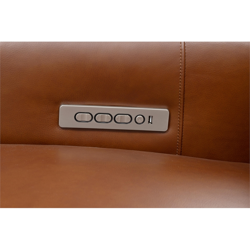 Pemberly Row Power Recliner with Head Rest and Lumbar in Colchester Bitters