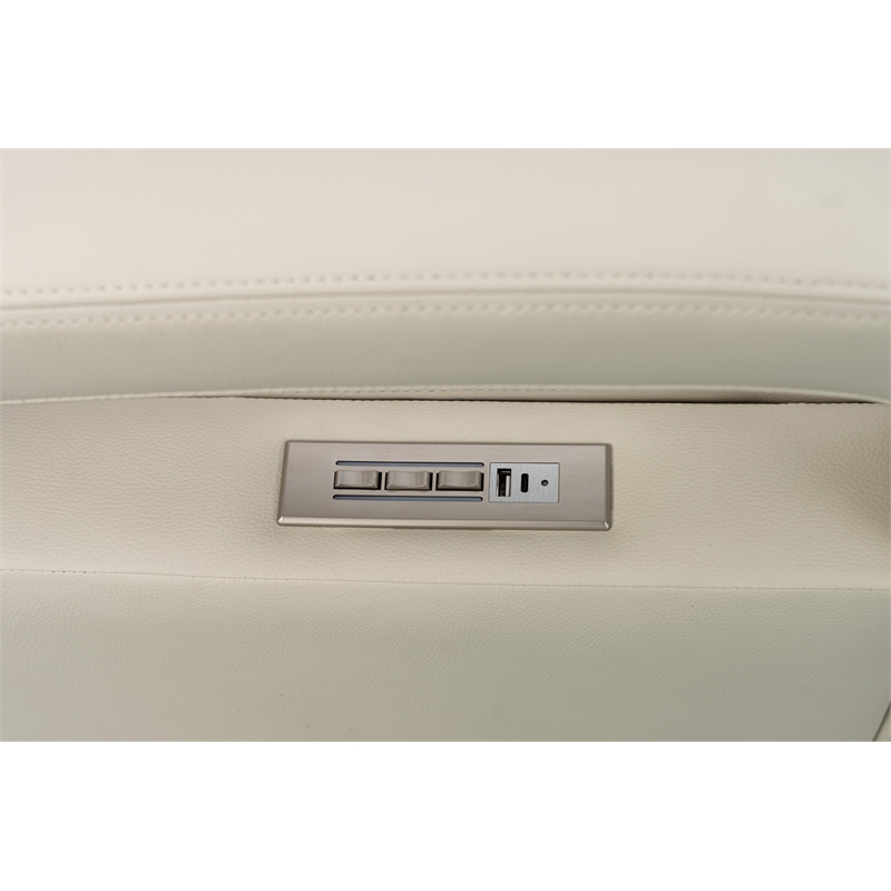 Pemberly Row Premium Power Swivel Glider Recliner in Troy Cream