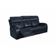 Pemberly Row Upholstered Sofa with Power Recliner in Rainer Ocean