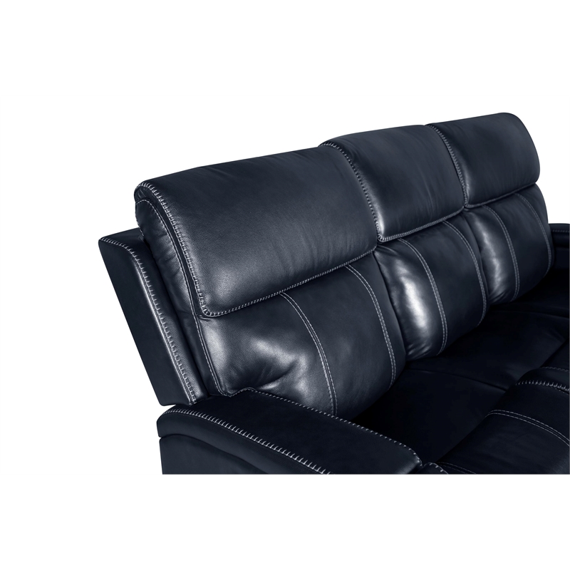 Pemberly Row Upholstered Sofa with Power Recliner in Rainer Ocean