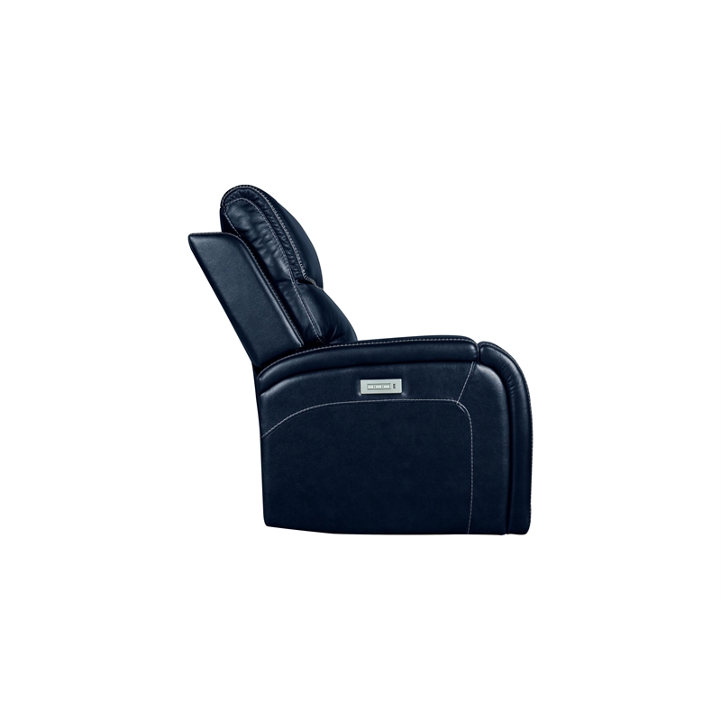 Pemberly Row Upholstered Sofa with Power Recliner in Rainer Ocean