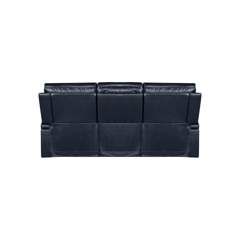 Pemberly Row Upholstered Sofa with Power Recliner in Rainer Ocean