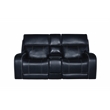 Pemberly Row Loveseat Console with Power Recliner in Rainer Ocean